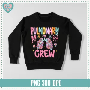 Pulmonary Crew Lungs Spring Flower Doodle Occupation Png Design - Image 3