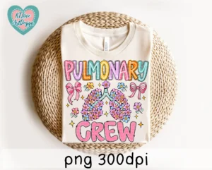Pulmonary Crew Lungs Spring Flower Doodle Occupation Png Design - Image 4
